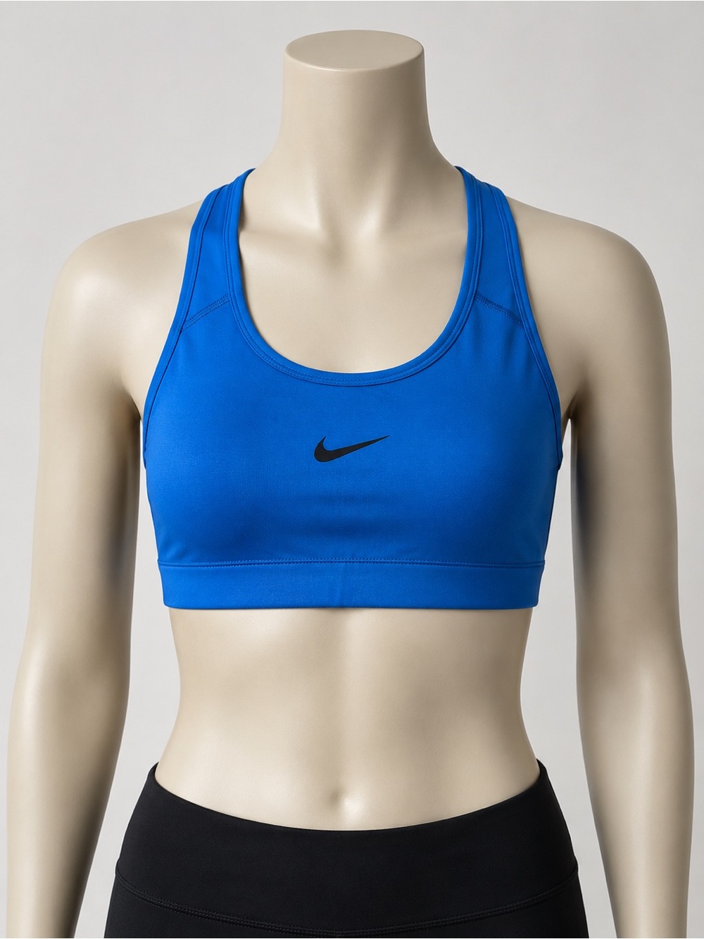Nike Blue Racerback Support Sports Bra with Black Swoosh